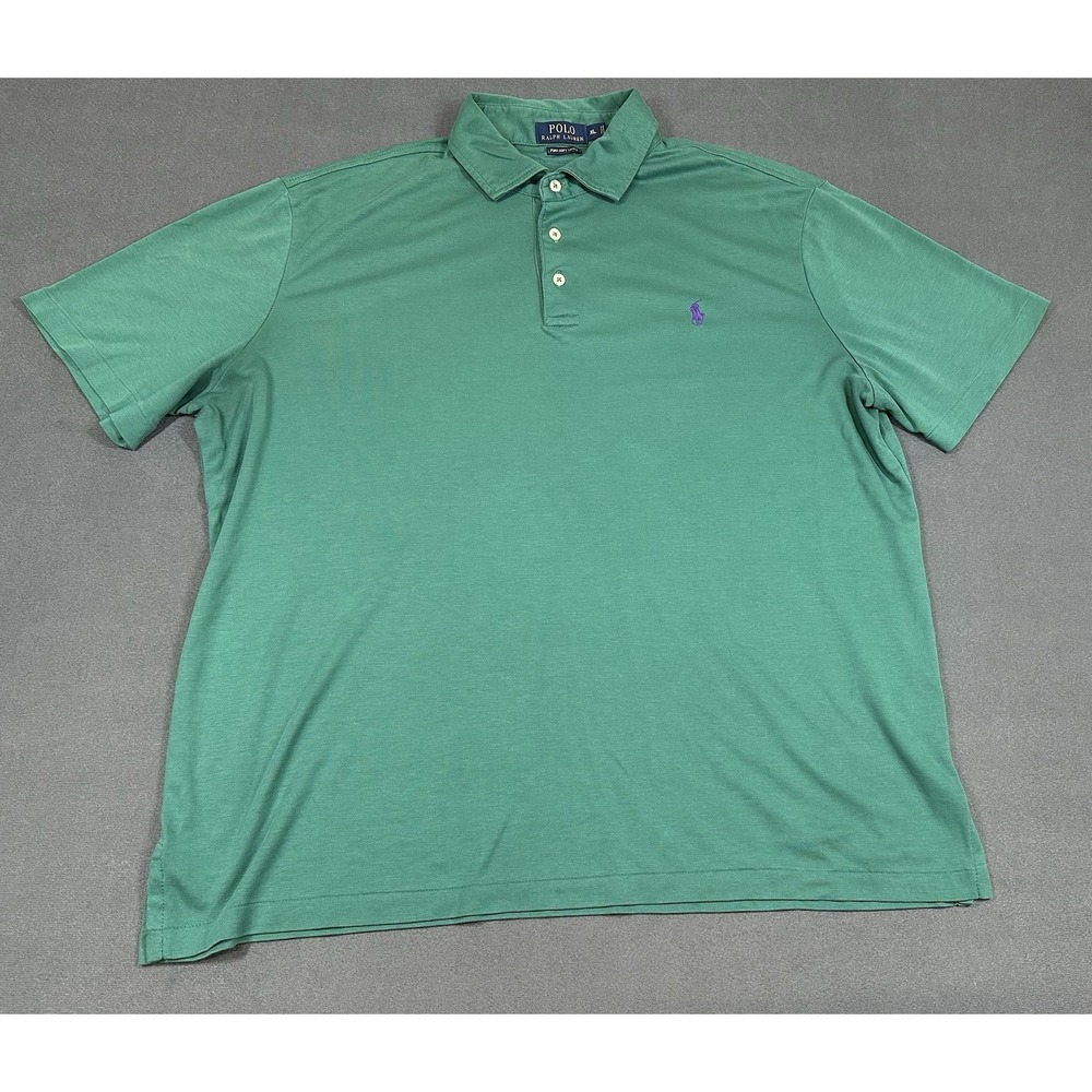 Polo Ralph Lauren Polo Shirt Mens XL Green Pima Soft Touch Cotton Casual Preppy
